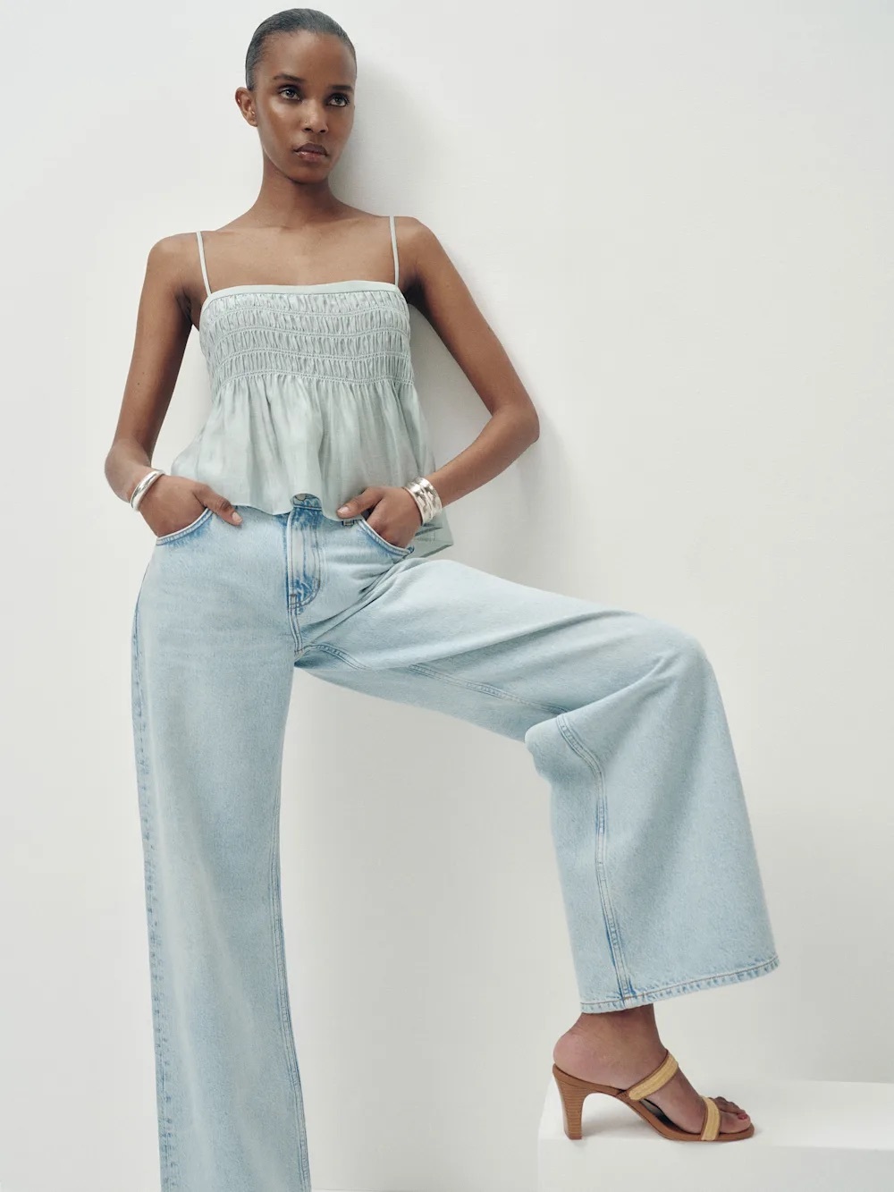 BRAND NEW Reformation Cicely Top - Seafoam - 4 (Sold Out Online)